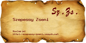 Szepessy Zseni névjegykártya